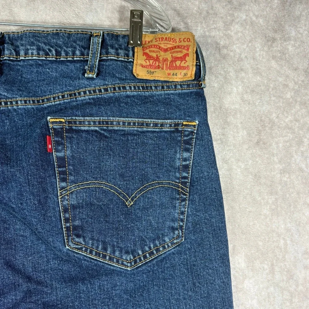 Levi's 559 Jeans‎ Mens Size 44X30 Blue Medium Wash Denim Relaxed Fit Straight